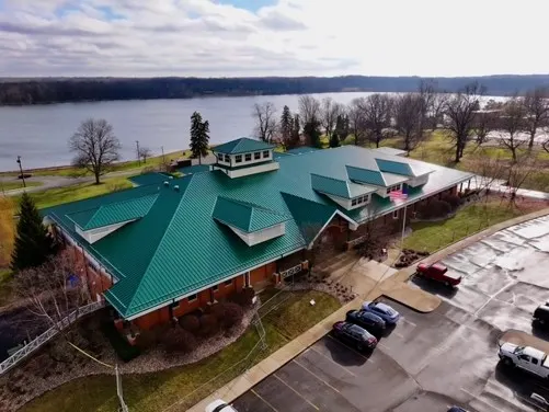 Tarping and dry-in on a Russiaville commercial roof